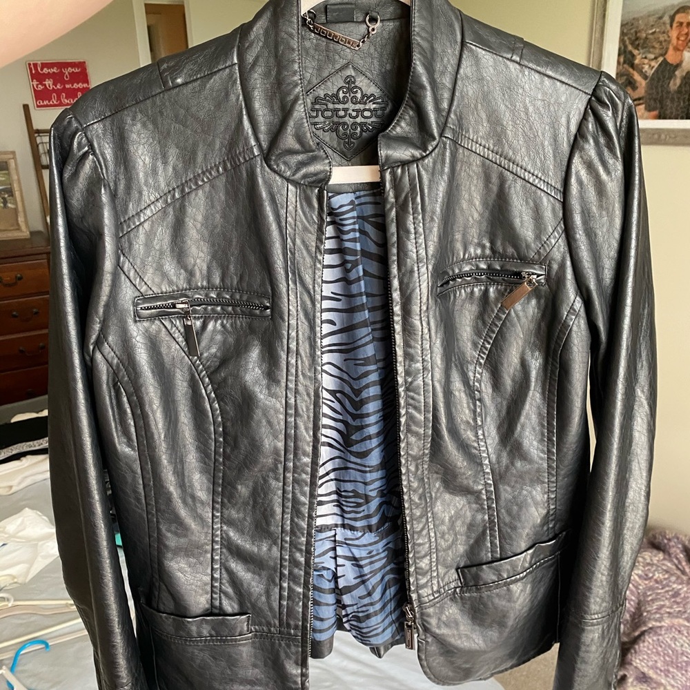 Black leather jacket
